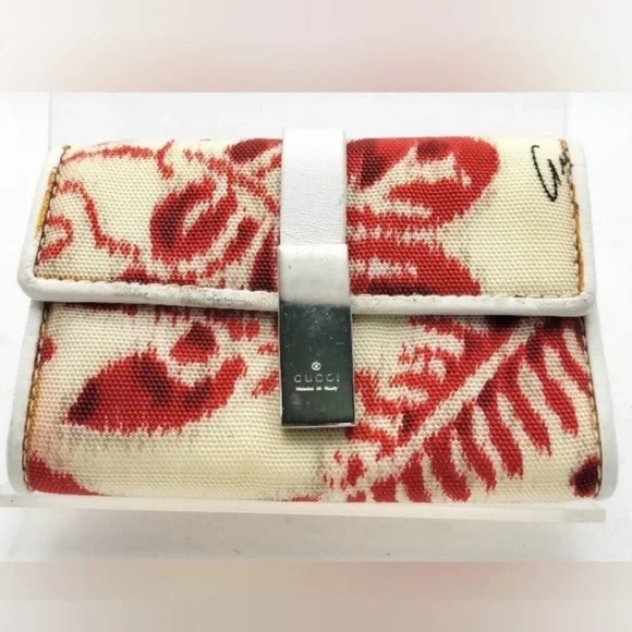 Gucci Red and Cream Key & Card Holder - Picture 2 of 11